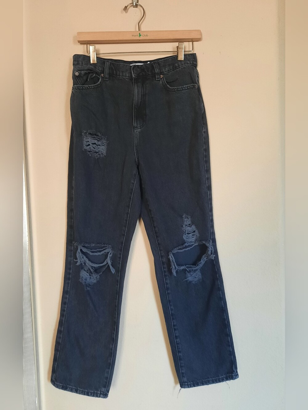 Women's Garge "Vintage Straight" Distressed Jeans in Dark Grey